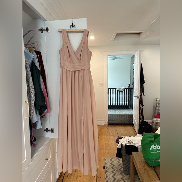 Peach / Nude Lulus floor length gown - Picture 2 of 4